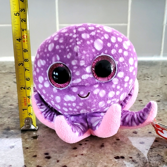 Ty Other - TY Beanie Boo‎ "Legs" Purple and White Octopus 2014 (4") - NWT